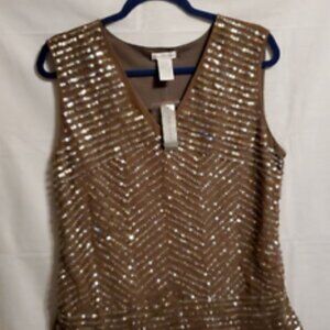Worthington Womens Sleeveless Vest-XL-Brown-100% Nylon-NWT (WC1)